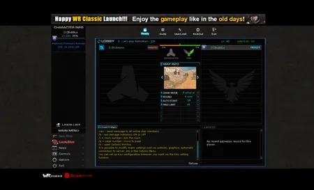 Classic WarRock lobby waiting for you to join.
